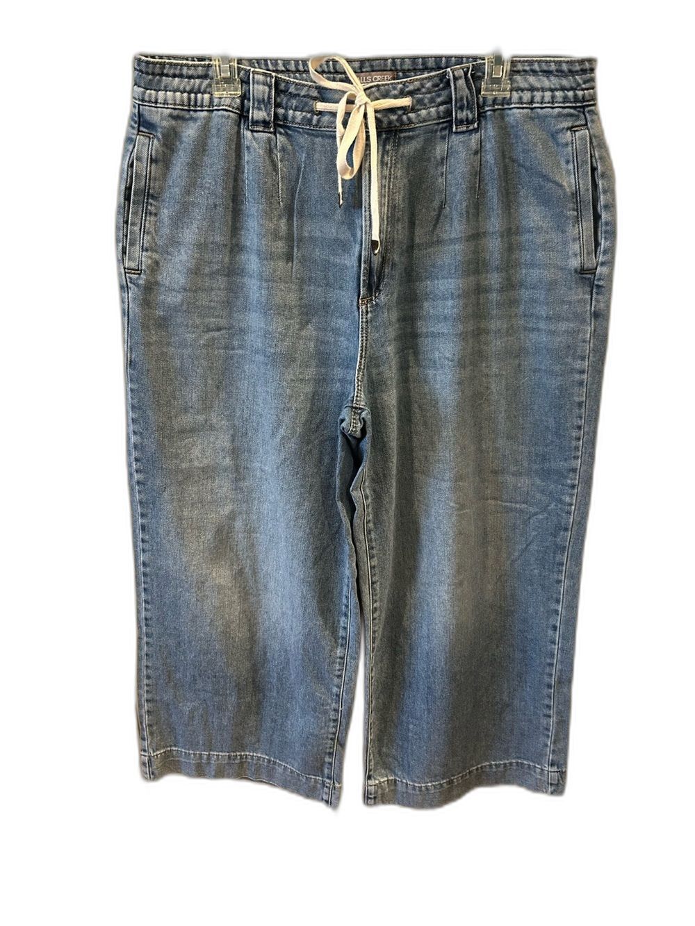 Falls Creek Light Blue Denim Drawstring Jeans - Size 16